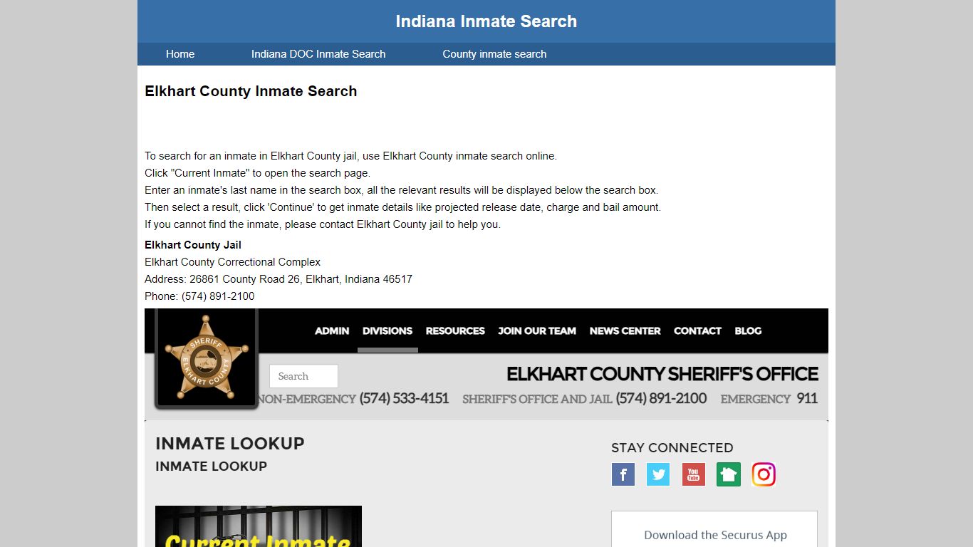 Elkhart County Jail Inmate Search - Indiana Inmate Search